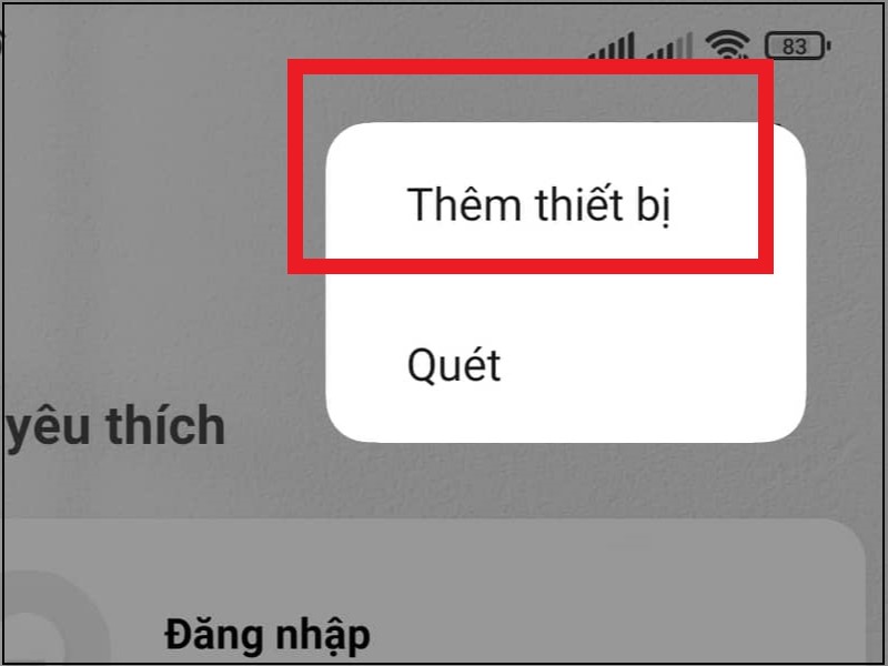 Tiến hành thêm thiết bị