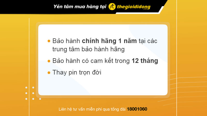 Chính sách bảo hành đồng hồ tại Thế Giới Di Động