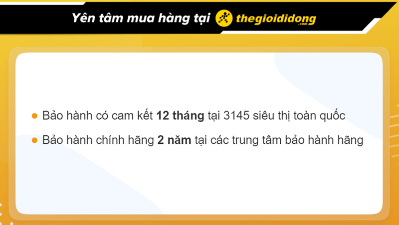 Chính sách bảo hành khi mua phụ kiện tại TGDĐ