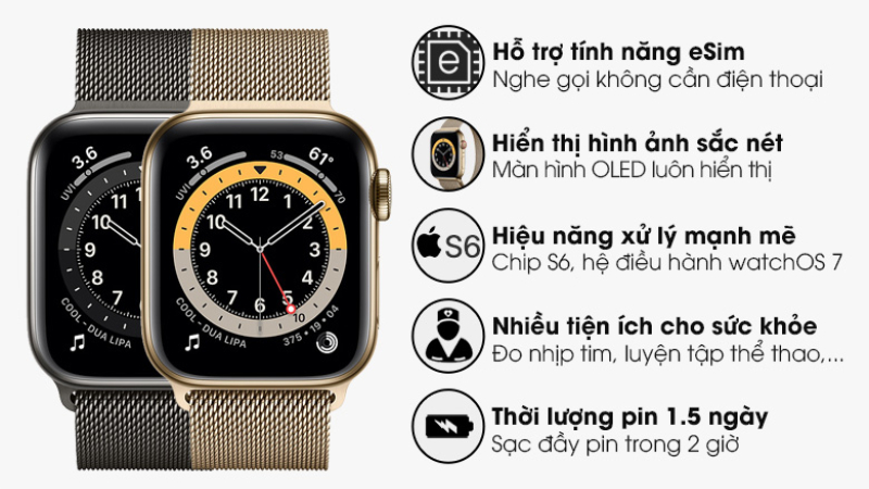 Apple Watch S6 LTE sở hữu nhiều tính năng nổi bật