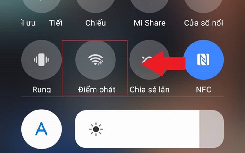 Chọn v&agrave;o biểu tượng để ph&aacute;t Wifi