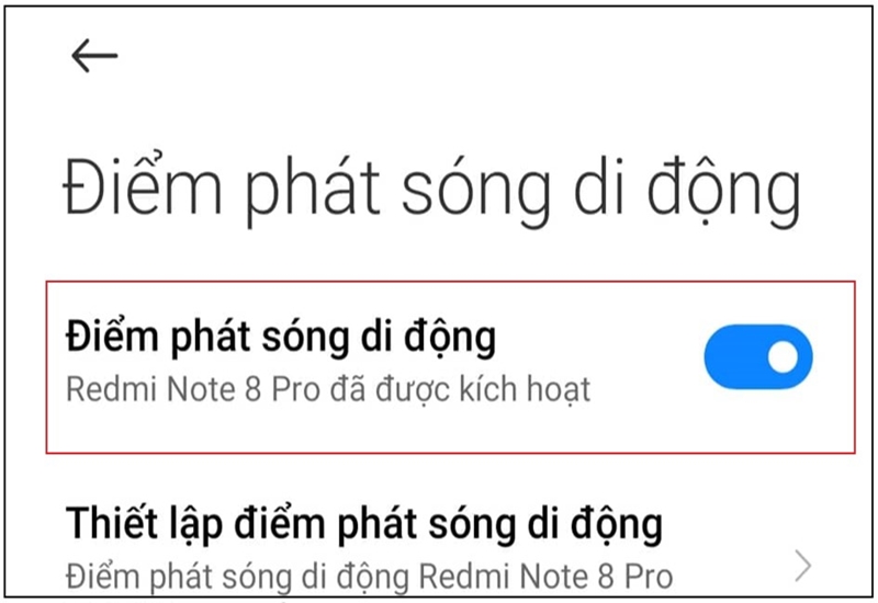 Th&ocirc;ng b&aacute;o k&iacute;ch hoạt th&agrave;nh c&ocirc;ng chế độ ph&aacute;t WiFi