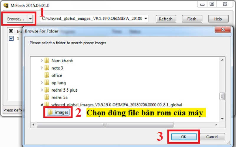 Chọn đúng file bản ROM của máy