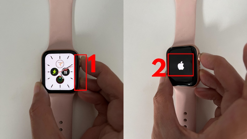 Kết hợp nút Sườn và Digital Crown để buộc Apple Watch khởi động lại