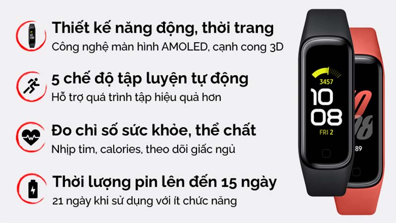 Samsung Galaxy Fit2 vô cùng nhỏ gọn ôm trọn cổ tay bạn