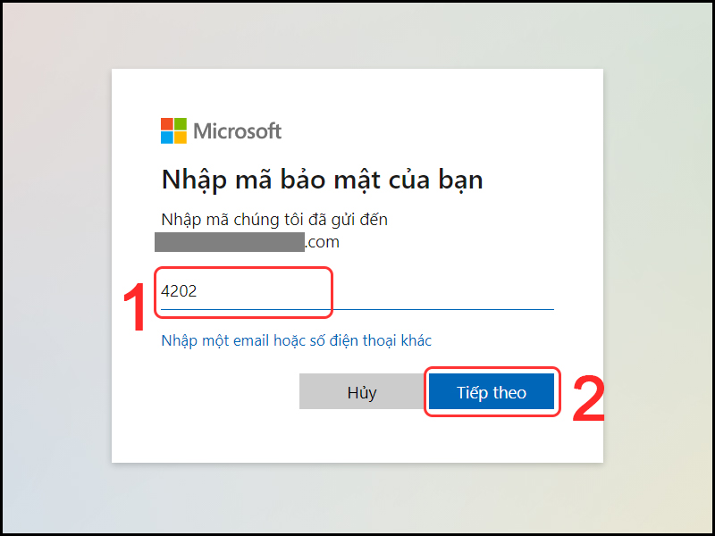 Nhập mã bạn vừa nhận được