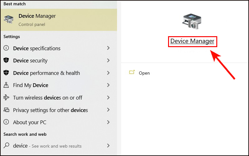 Vào Device Manager