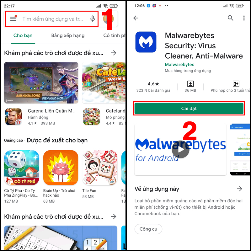 Kiểm tra trên điện thoại