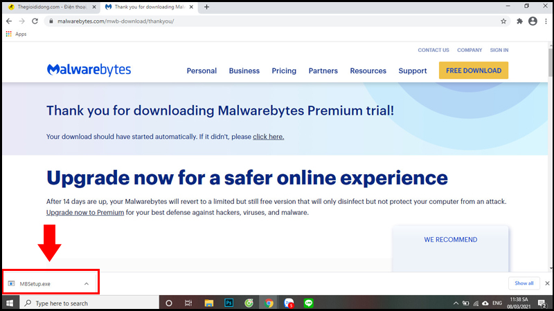Cài đặt Malwarebytes