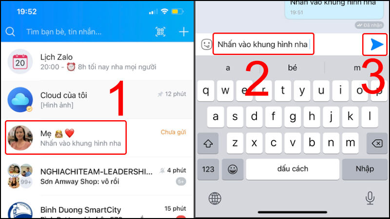 Cách gửi tin nhắn Zalo