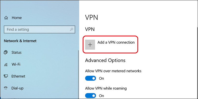 Thiết lập VPN trên máy tính Windows
