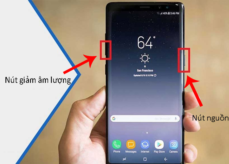 Đối với các dòng điện thoại Samsung không có nút home vật lý