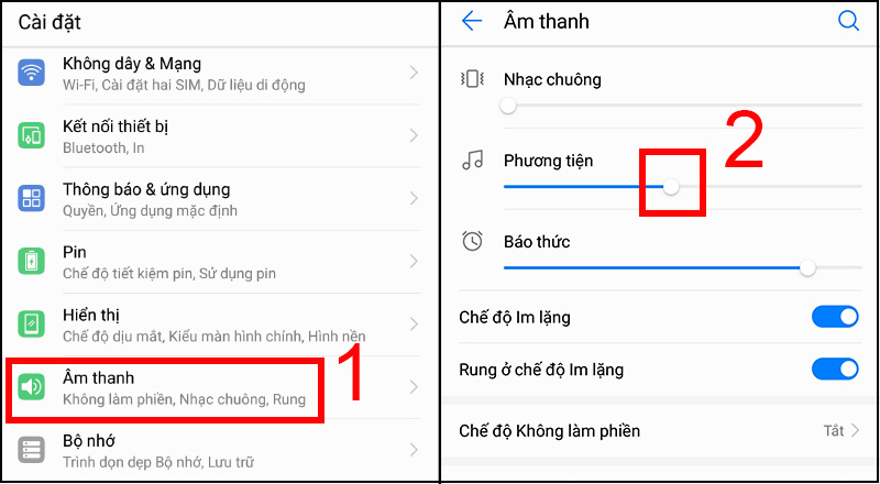 Điều chỉnh âm lượng về mức cân bằng trên điện thoại Android