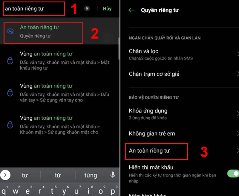 Chọn An toàn riêng tư lần 2 