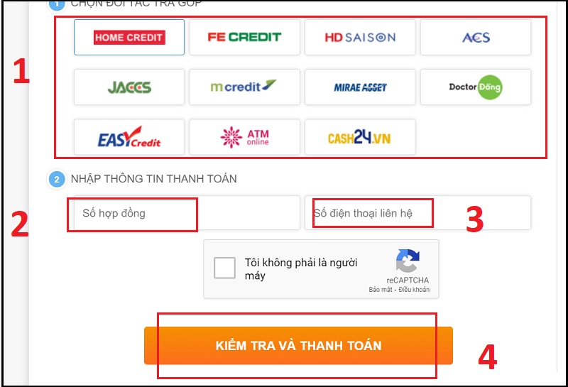 Thanh toán qua hệ thống online