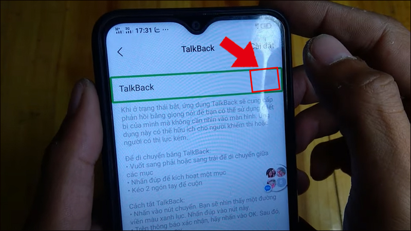 Tắt chế độ TalkBack