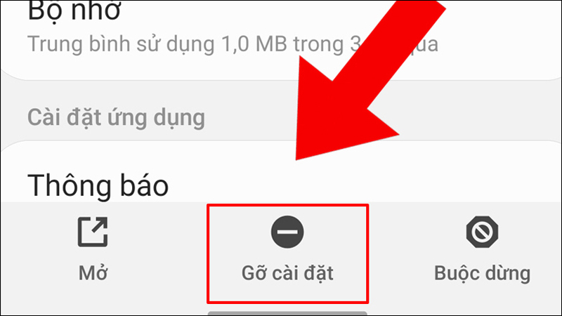 Tại đây hãy nhấn chọn tùy chọn Gỡ cài đặt
