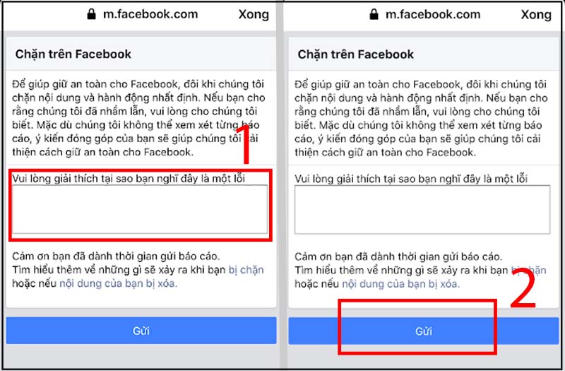 Gửi yêu cầu xóa chặn trên marketplace Facebook