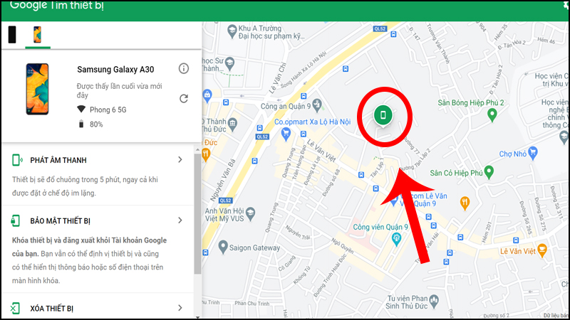 Định vị điện thoại Android