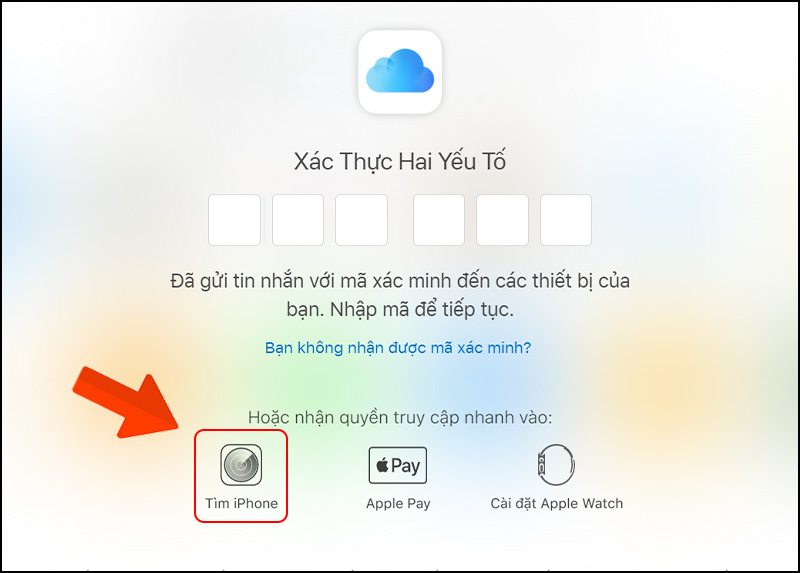 Chọn chức năng Tìm iPhone