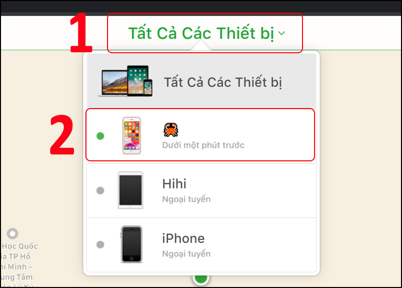 Chọn thiết bị cần tìm