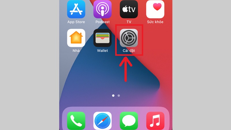 Trên iPhone, truy cập Cài đặt.