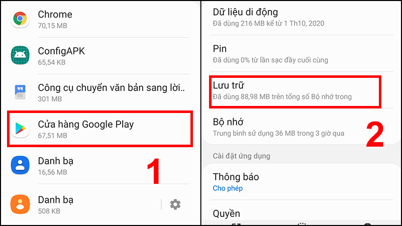 Xóa dữ liệu Cache của CH Play