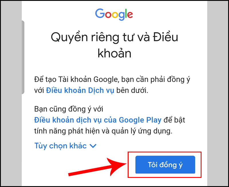 Chọn Tôi đồng ý để xác nhận