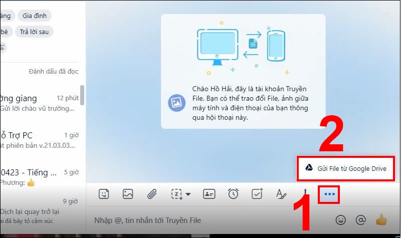 Gửi video bằng Google Drive