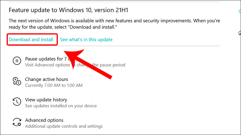 Nhấn v&agrave;o Download and install