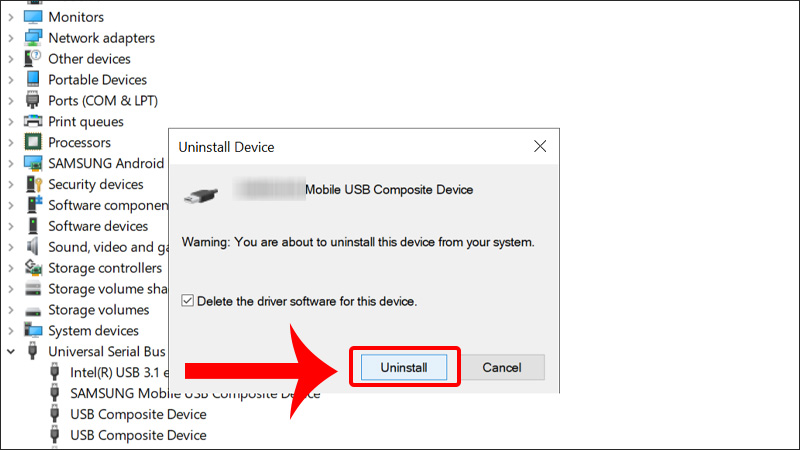Nhấn v&agrave;o Uninstall