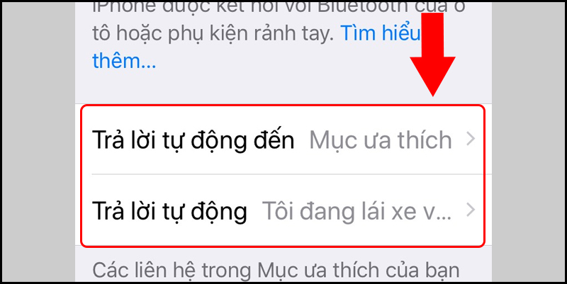 Tùy chỉnh mục Trả lời tự động trong chế độ Không làm phiền