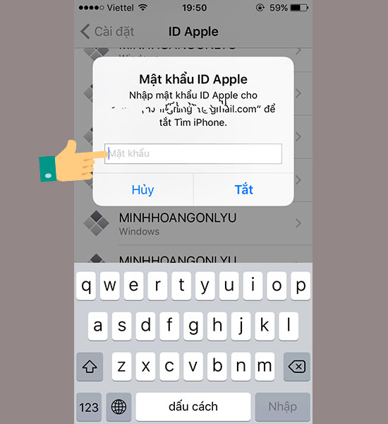 Không đăng xuất được iCloud