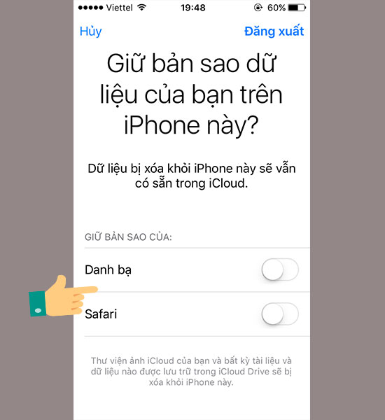 Cách đăng xuất iCloud không mất ảnh