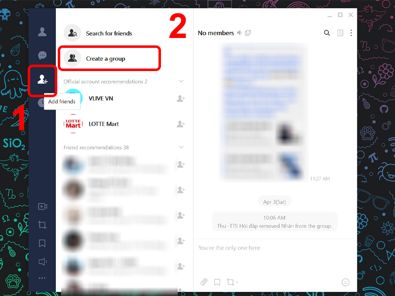 Nhấn vào tab Add friends và chọn Create a group