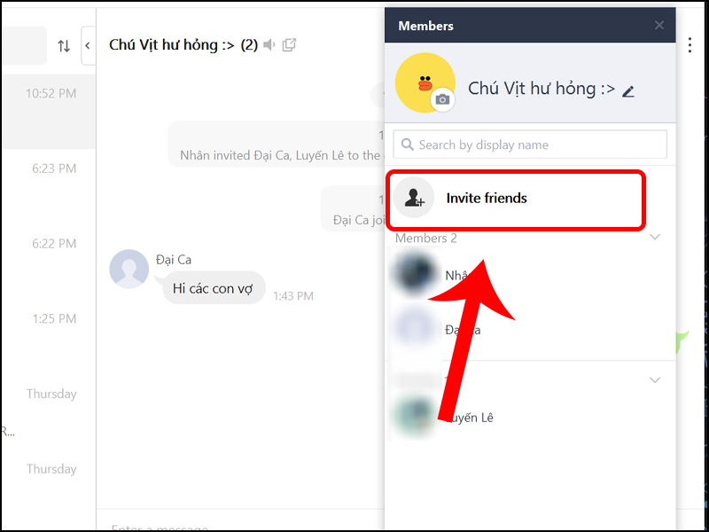 Nhấn chọn Invite firends