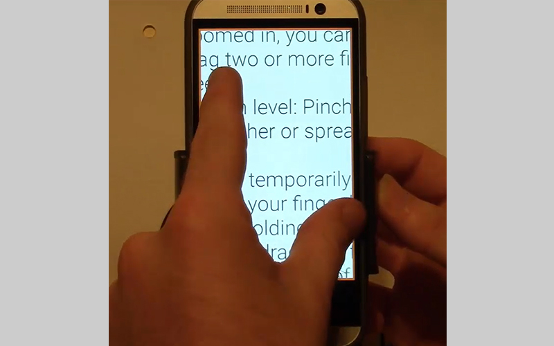 Điều chỉnh mức thu ph&oacute;ng bằng c&aacute;ch d&ugrave;ng hai ng&oacute;n tay