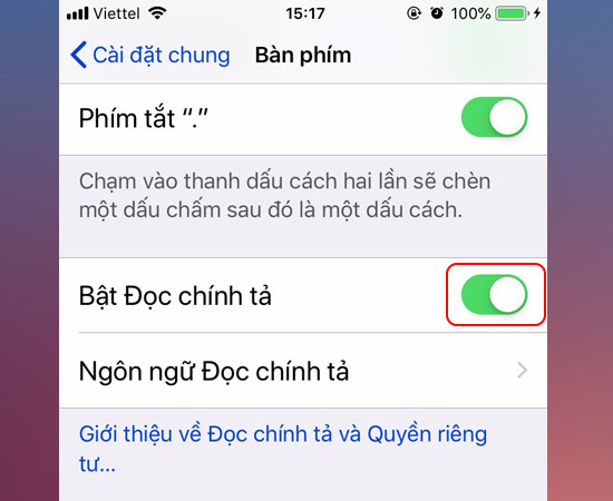 Bước 4: Tại đây bạn Bật Đọc tin nhắn.