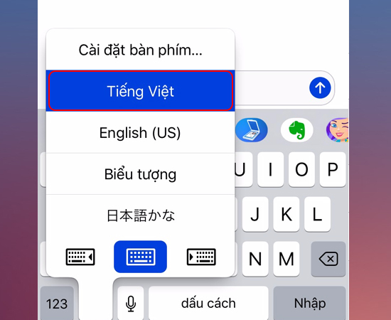 Bước 6: Tại đây bạn có thể chọn ngôn ngữ để nhắn tin.