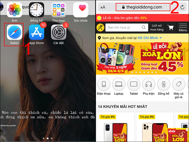 Truy cập Safari và điều hướng đến trang web bạn muốn