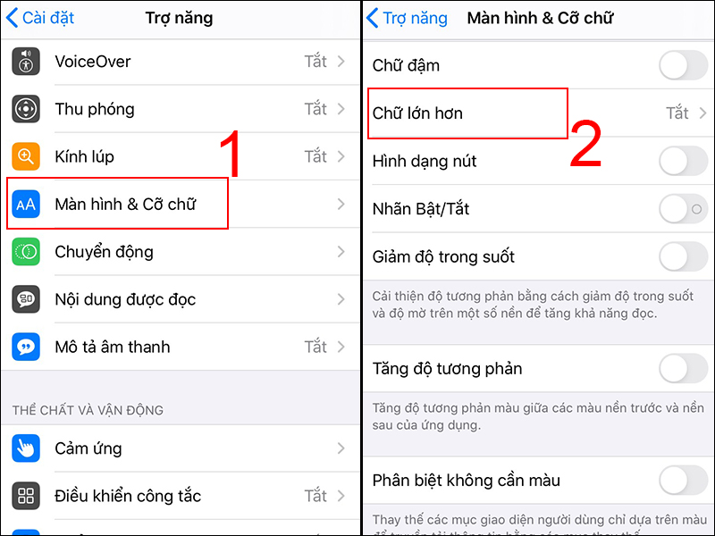 Tính năng phóng to thu nhỏ cỡ chữ luôn là một trong những tính năng được yêu thích trên iPhone. Giờ đây, bạn có thể dễ dàng tăng giảm kích thước chữ trực tiếp trên màn hình thiết bị của mình và làm cho trải nghiệm sử dụng iPhone của bạn trở nên thoải mái hơn bao giờ hết. Hãy xem hình ảnh liên quan để cùng tận hưởng tính năng thuận tiện này nhé!