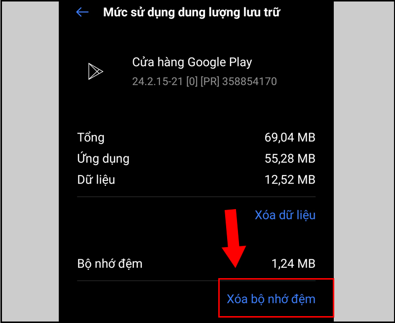 Xóa dữ liệu và cache