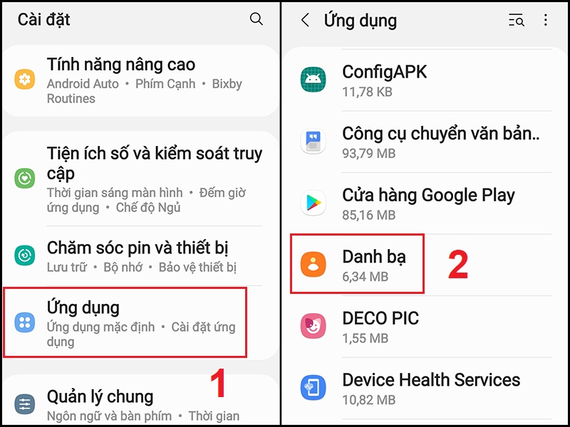 Các ứng dụng hỗ trợ mở, sao lưu và khôi phục danh bạ