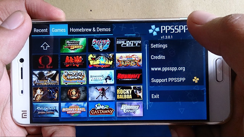 Chơi game trong ứng dụng PPSSPP trên điện thoại Android