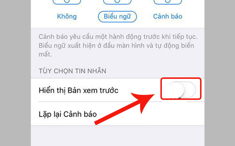 Tắt Hiển thị Bản xem trước