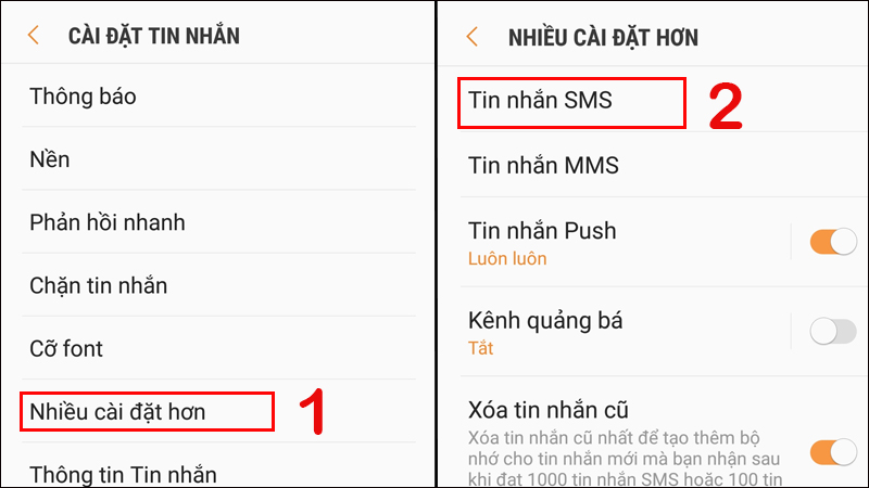 Chọn Nhiều cài đặt hơn