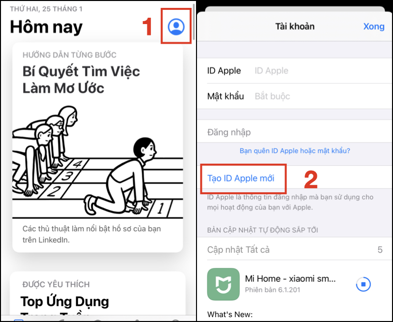 Cách tạo ID Apple mới trên iPhone/iPad