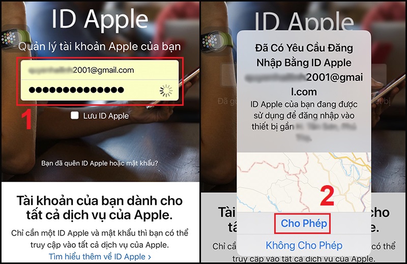 Cho phép đăng nhập tài khoản Apple trên trang Quản lý ID Apple