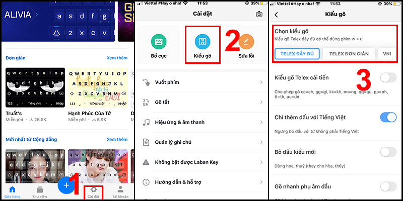 Chọn kiểu gõ mà bạn muốn