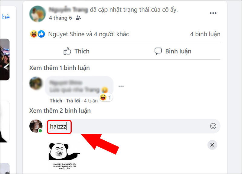 Cách bình luận hình ảnh trên Facebook bằng máy tính